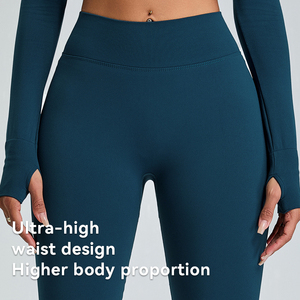 Leggings Sportivi da <span class=keywords><strong>Donna</strong></span> a Vita Alta Senza Cuciture Effetto Push-Up, Leggings Yoga a Pesca per Corsa all'Aperto ad Asciugatura Rapida - Product Image 3