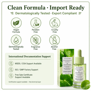 Siero Viso alla Centella Asiatica con Etichetta Privata, Siero Illuminante con Retinolo e Niacinamide, Lenisce e Ripara Pelli Irritate, Sensibili e Soggette ad <span class=keywords><strong>Acne</strong></span> - Product Image 6
