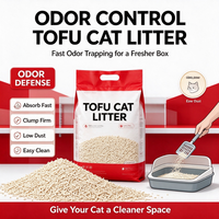 Litière pour chat en tofu biodégradable, à fond antiadhésif, à agglomération rapide, jetable dans les toilettes, pour commande en gros et personnalisation