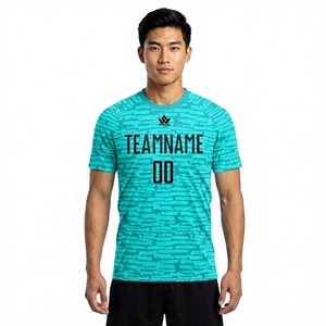 Custom Men's Soccer <b>Jersey</b> <b>Short</b> Sleeve Crew Neck Sublimated Print Moisture Wicking 180 Grams Polyester Athletic Fit Front - Product Image 1