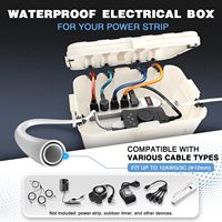 Grande boîte électrique extérieure blanche IP55 étanche 8,5'' D x 12,5'' L x 5'' H, couvercle de protection contre les intempéries pour rallonge