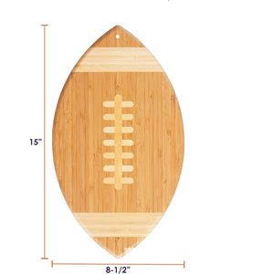 Bamboo Cutting Board Rugby Ball <b>Shape</b> Wooden Kitchen Chopping <b>Block</b> Fruit Serving Tray Customizable Size - Product Image 5