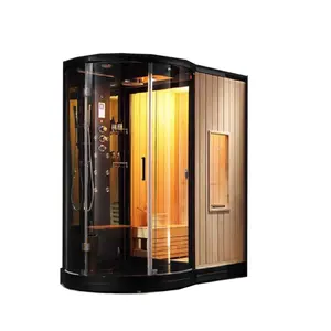 black color wood steam bath cabin