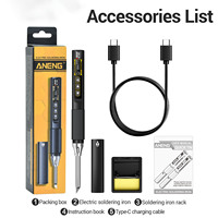 Kit de fer à souder électrique ANENG SL109 96W réglable 100-450°C 100V-240V AC, pointe crayon ergonomique, design stylo, chauffe rapide en 5s, 30cm 1