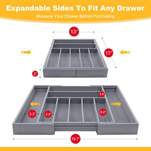 Expandable Kitchen Office Stacking Tool <b>Drawers</b> Organizer <b>Desk</b> Storage Organizer Storage Bin for Kitchen <b>Drawer</b> - Product Image 3