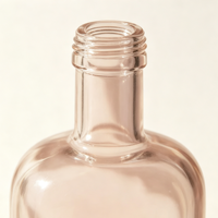 Bouteille ronde en verre transparent avec bouchon en liège, hermétique, anti-fuite, de qualité alimentaire, pour spiritueux, cosmétiques, personnalisable OEM