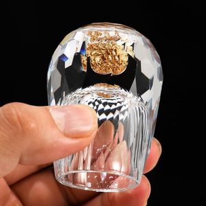 Siyouki ชุดแก้วคริสตัลขนาด0.5ออนซ์ทำด้วยมือเกล็ดทองคำเปลว24K สำหรับวิญญาณ <span class=keywords><strong>Maotai</strong></span> เครื่องดื่มงานชิมเพชร-ของขวัญ-กล่อง - Product Image 1