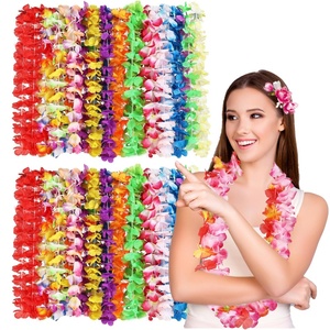 Collares de Flores Hawaianas, Guirnaldas de Seda para Fiestas Temáticas, Decoración para Bodas, Playa y Vacaciones - Product Image 2