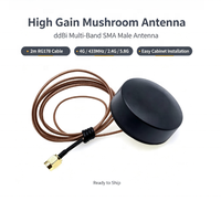 Antena de Comunicación Tipo Hongo 5dBi para Gabinete 4G 433MHz 2.4G 5.8G GSM GPRS WiFi con Cable RG178 de 2 Metros