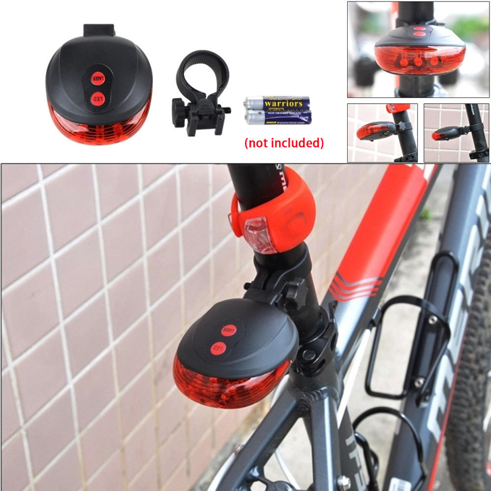 5 LED点滅自転車安全警告ランプLED自転車リアライト2レーザー自転車