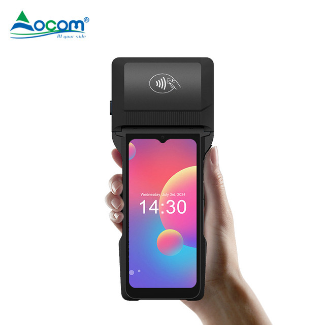 Android 14 Touch Screen Handheld POS Terminal Mobile 6.5 Inch 4G Blue Tooth WIFI Point of Sale System with 80mm Thermal Printer