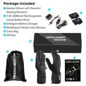 Personalizzato antivento impermeabile traspirante sicurezza Touchscreen termico batteria ricaricabile sci sottile fodera bici da corsa guanti riscaldati - Product Image 6