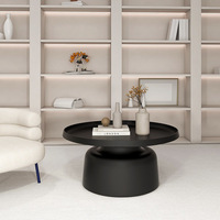 Table basse minimaliste en forme de champignon, table d'appoint ronde en acier inoxydable, noir et blanc, petite table d'appoint pour la décoration de la maison