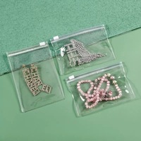 Sac à fermeture éclair transparent en PVC/PE, épaissi, anti-oxydation, gaufré, recyclable, avec poignée longue, pour bagues et boucles d'oreilles en pierres précieuses