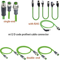Connecteur de câble Profinet M12 code D CAT5e/CAT6 Ethernet industriel mâle/femelle avec contacts en cuivre plaqué or IP67 4A 60V DC