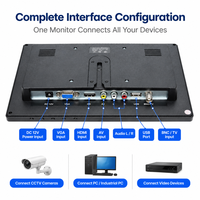 Monitor CCTV 10.1 Inci 1920x1200 Layar LCD IPS Layar LCD Monitor 16:10 dengan VGA BNC AV USB untuk Kamera Keamanan DVR