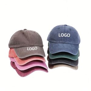 Gorra de Béisbol Vintage de 6 Paneles, 100% Algodón, sin Estructura, Personalizada al por Mayor, con Logotipo Bordado, Estilo Deportivo y a la Moda, Lavada - Product Image 3