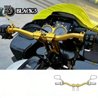 Manillar Negro3 de 1 Pulgada con Cuello de Cisne y Acabado Dorado para HD Road Glide Softail DS, Piezas de Mejora de Aluminio para Reequipamiento
