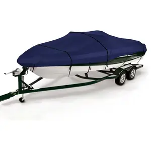 Pro Style Heavy Duty Boat Cover Waterproof Trailerable V-Hull Runabouts Aluminum Fishing Boats Bass Boats-Fish Ski New Condition