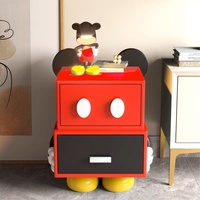 Meuble d'appoint en bois moderne et mignon motif Mickey, avec tiroirs de rangement créatifs pour chambre d'enfant, salon ou table d'appoint de canapé