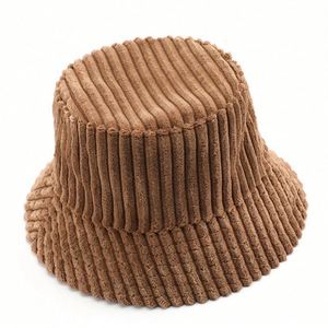 2025 Winter New Arrival Retro Corduroy Bucket <b>Hat</b> Solid Color Warm Cold-proof Outdoor Travel Fishermen <b>Hat</b> - Product Image 3