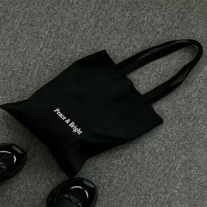 Solid Color Plain <b>Canvas</b> Tote Bag Black Color Cotton Shopping <b>Shopper</b> Bag with Custom Logo Printing - Product Image 5
