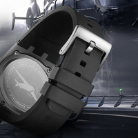 Montre à quartz pour homme Mark Fairwhale avec motif hélice, boîtier en résine, bracelet en caoutchouc, étanche 30 m, montre sport pour poignet FW-5050