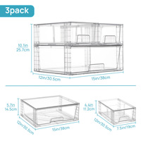 Organizador de Cosméticos Transparente de PET de 12 Pulgadas, Caja de Almacenamiento de Escritorio Desmontable de Gran Capacidad, Caja de Maquillaje de Ensamblaje DIY