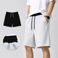 Shorts en coton épais personnalisables avec logo, pour hommes, à taille contrastante avec cordon de serrage, prêts à être expédiés, bas de tenue streetwear vierges, vente en gros