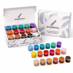 Lot de 6 couleurs de <span class=keywords><strong>peinture</strong></span> <span class=keywords><strong>acrylique</strong></span> vibrante non toxique de 10 ml à base d'eau pour enfants, idéal pour l'école, le papier, la toile et le <span class=keywords><strong>verre</strong></span> - Product Image 3