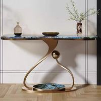 Table console extensible moderne en acier inoxydable et marbre, couleur personnalisable, style luxe léger, pour salle à manger, couloir, meubles de maison