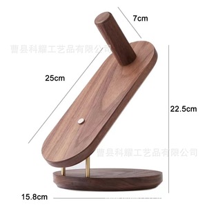 Support de sèche-cheveux en bois, support de rangement circulaire autoportant pour salle de bain, pour sèche-cheveux et accessoires - Product Image 4