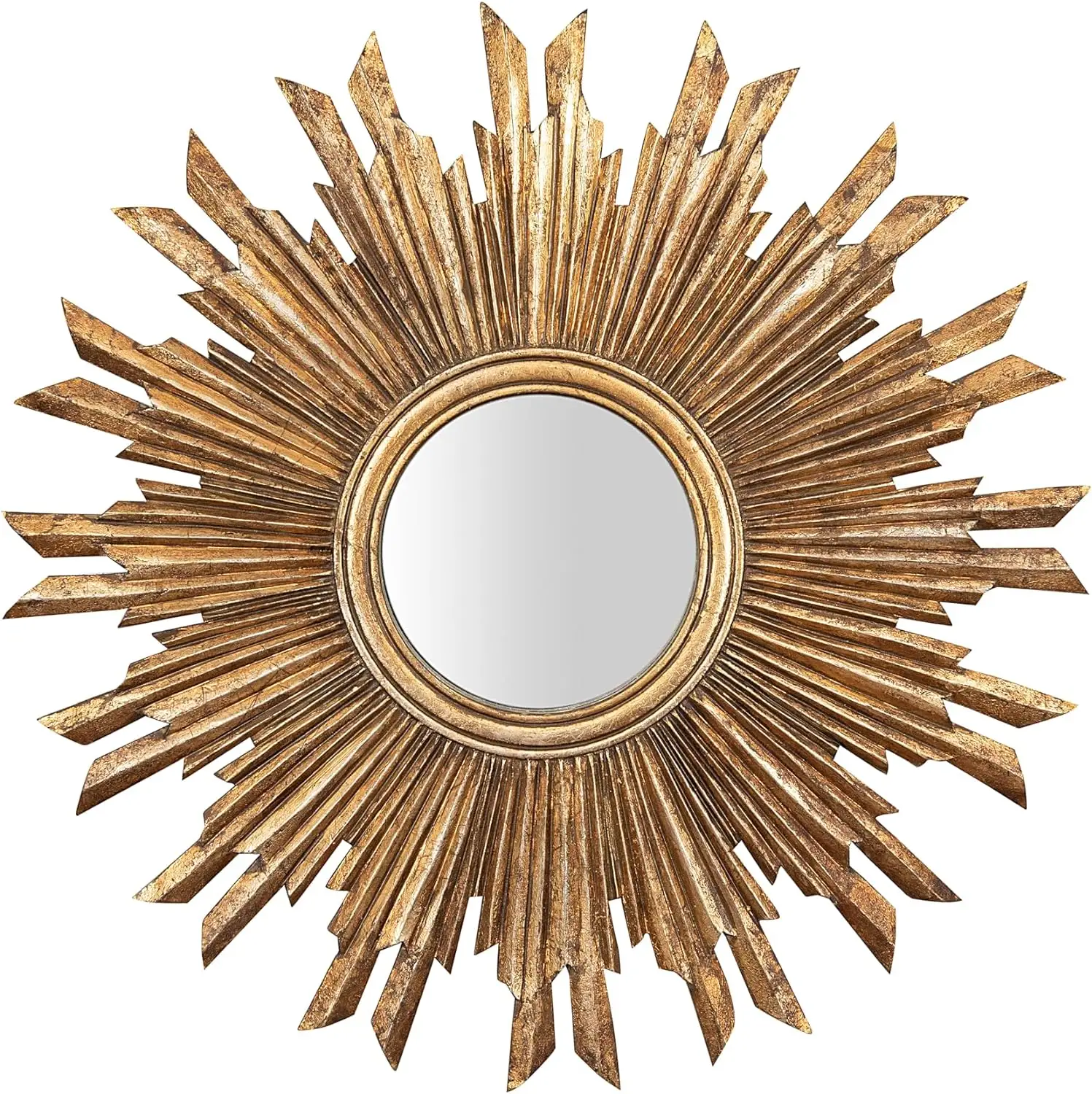 Espelho de parede circular dourado nascer do sol