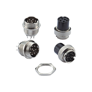 Soulin Vente en gros GX16 <span class=keywords><strong>9</strong></span> <span class=keywords><strong>broches</strong></span> en alliage de zinc Audio vidéo <span class=keywords><strong>DIN</strong></span> <span class=keywords><strong>Connecteur</strong></span> d'aviation personnalisé <span class=keywords><strong>9</strong></span> <span class=keywords><strong>broches</strong></span> à montage sur panneau Prise mâle/femelle circulaire - Product Image 1