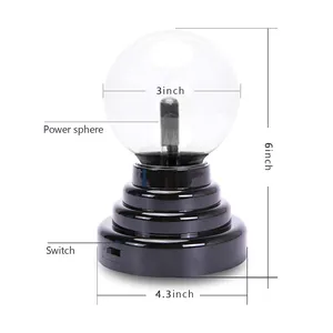 Groothandel Magische Usb Plasma Bal 3 Inch Glas Plasma Licht Met Kristallen Lamp Voor Decoratie