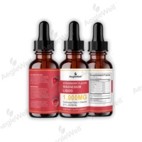 Aeglewell Supplément de gouttes de magnésium liquide pour le cortisol, mélange de boisson pour cortisol et hormones équilibrées, fraise