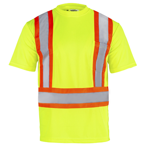 Safety Workwear High Visibility 5cm Reflective Tape Breathable Short Sleeve Quick Dry Customized Logo Construction <strong>Work</strong> Shirts - Product Image 2