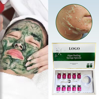 Ensemble de soins de beauté professionnel anti-âge, exfoliant blanchissant à base d'algues, acide hyaluronique liquide hydratant, éclatant, doux et élastique