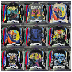 Мужская винтажная хлопковая футболка оверсайз с эффектом потертости, с графическим принтом, в стиле Y2K, 240 граммов, для повседневного образа - Product Image 2