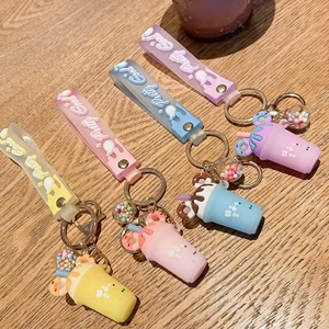 Wholesale High Quality 3D PVC Carabiner Keychains Customizable Creative Cartoon Ice Cream Durable Eco-Friendly Advertising - Product Image 3