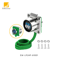 Connecteur Adaptateur Fibre Optique Étanche IP67 Mâle/Femelle EW-LP24-FIBER à Montage sur Panneau pour Télécommunications