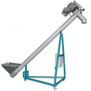 High Efficiency Good Quality Dust Auger Wood Chips Screw Conveyor With Hopper