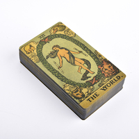 ÉCHANTILLON GRATUIT Jeu de tarot en PVC avec feuille d'or personnalisée et étanche, cartes à jouer avec guide et boîte pour les joueurs avec logo personnalisé