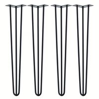 Pieds de table en fer moderne thermolaqué noir pour mobilier d'extérieur, salon, table basse, bureau, hôpital, cuisine - Vente en gros