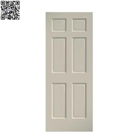 Portes intérieures moulées à grain blanc, 6 panneaux, sur mesure, texture bois, pour chambre, bureau, usage résidentiel