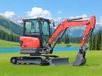 Excavator Mini Crawler 3,8 Ton 3800kg Hidrolik Diesel dengan Mesin Kubota Yanmar 20hp, Bucket 0,11m3 untuk Konstruksi