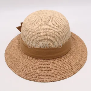 D D 2024 Bulk New Mixed-colors Bucket Hat Raffia Straw Braid Sun Hat Visor Hat With Big Brim For Women