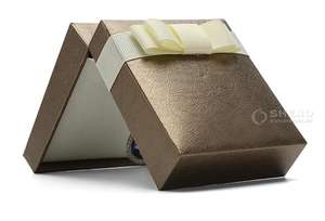 Boîte à bijoux personnalisée en cuir PU avec insert en velours, emballage cadeau en papier, boîte en papier en cuir PU, boîte carrée en papier velours - Product Image 3