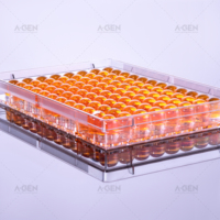 Microplaques transparentes à fond en U à 96 puits, stériles et non stériles, pour ELISA à liaison moyenne et élevée, avec couvercle transparent, consommables de laboratoire