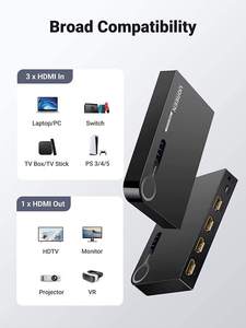 Commutateur HD-MI 4K 3 entrées 1 sortie, Hub Répartiteur HD-MI 4K 30Hz, Transmission Plus Rapide et Plus Stable, Aucun <span class=keywords><strong>avis</strong></span> pour le moment - Product Image 5